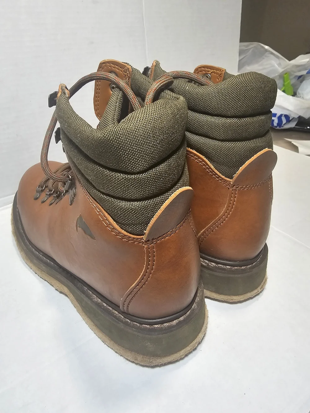 Simms Men's Brown Leather Hiking Boots Size 7